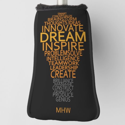 電球感動的モノグラカスタムム ゴルフヘッドカバー (回転90)