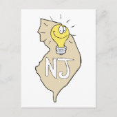 電球漫画を使ったニュージおもしろいャージーのNJ地図 ポストカード (正面)