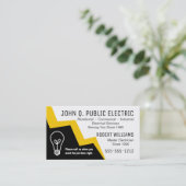 電球稲妻ボルト電気工事士電気 名刺 (スタンド正面)