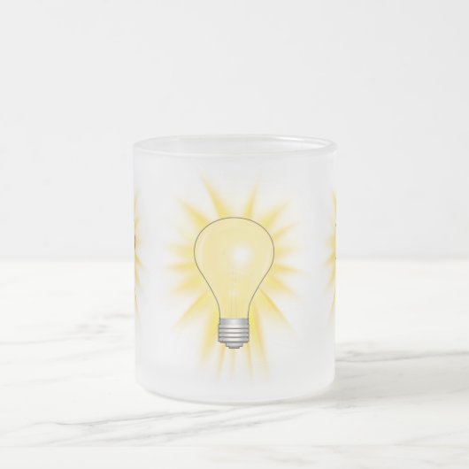 電球 – 照明を暗くする フロストグラスマグカップ (中央)