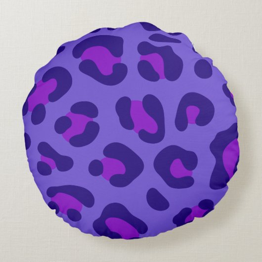 「電紫色ヒョウ」 ラウンドクッション (裏面)