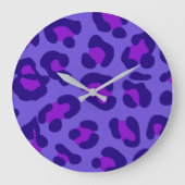 「電紫色ヒョウ」 ラージ壁時計 (正面)