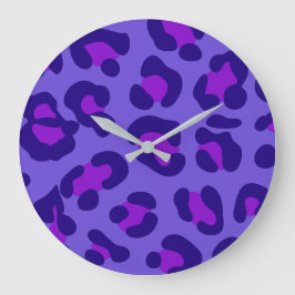 「電紫色ヒョウ」 ラージ壁時計