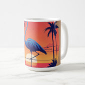 電線上の鳥たち – かわいい鳥たちのTシャツ コーヒーマグカップ (正面右)