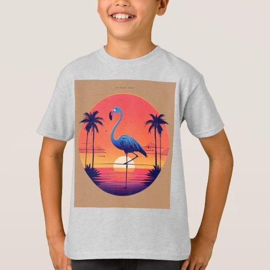 電線上の鳥たち – かわいい鳥の群れTシャツ Tシャツ (正面)