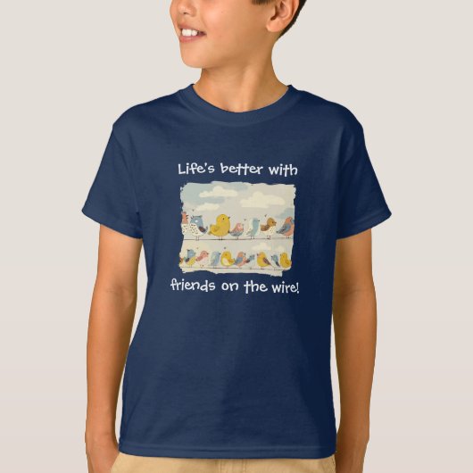 電線上の鳥 Tシャツ (正面)