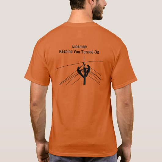 電線工がスイッチを入れた Tシャツ (裏面)