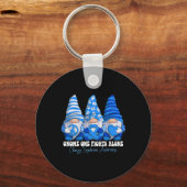 電荷症候群認識度月青リボンGnomi キーホルダー (正面)