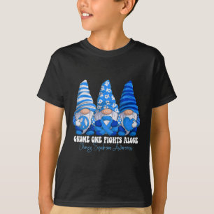 電荷症候群認識度月青リボンGnomi Tシャツ