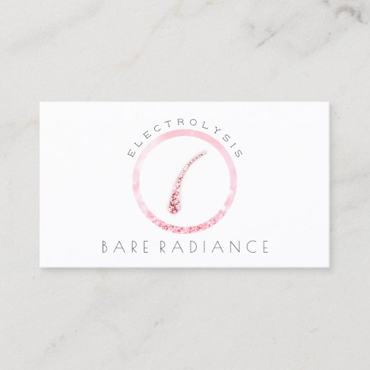 電解脱毛アポイントメントホワイトピンク 予約カード (正面)