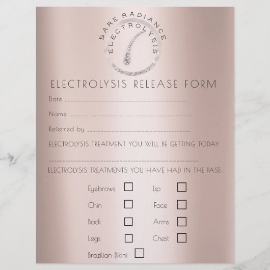 電解脱毛責任放棄リリース チラシ (正面)