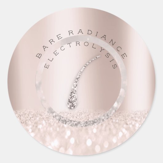 電解脱毛赤面バラロゴ1 ラウンドシール (正面)