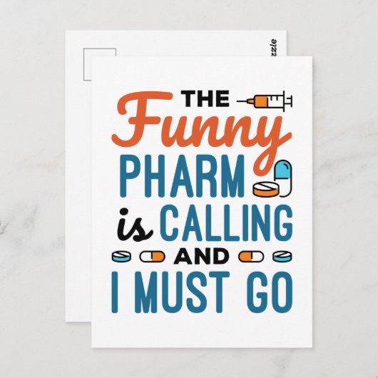 電話おもしろいがかかってきたから行かねばならない ポストカード (正面/裏面)