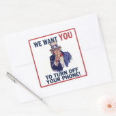 電話おもしろいを静めるサム叔父 スクエアシール (封筒)