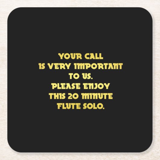 電話おもしろいカスタマーサービスジョーク スクエアペーパーコースター (正面)