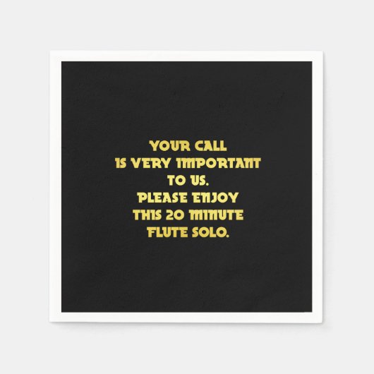 電話おもしろいカスタマーサービスジョーク スタンダードカクテルナプキン (正面)