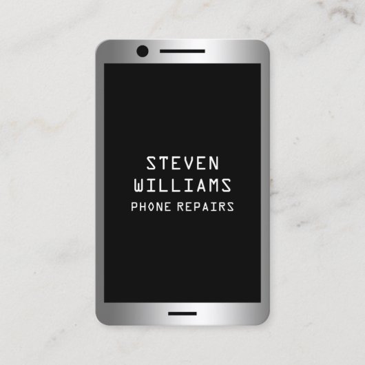 電話が金フェイク属的に見える  名刺 (正面)