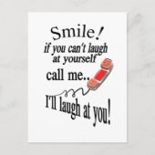 電話して、私はあなたを笑う。シニカルで非常おもしろいに ポストカード (正面)