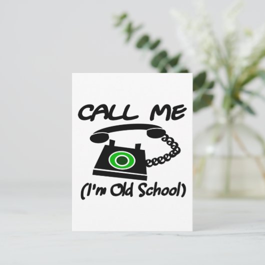 電話して、私は古い学校のレトロ電話 ポストカード (スタンド正面)