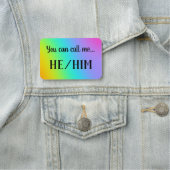 「電話して…He/Him"発音ピン名タグ 名札 (インサイチュ)