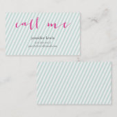 電話します私を個人的なテレホンカードと縞で飾ります コーリングカード (正面/裏面)