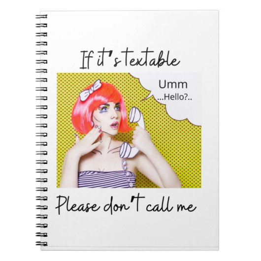 電話するな、デザイン ノートブック (正面)