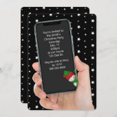 電話でのクリスマスパーティー文字メッセージ 招待状 (正面/裏面)