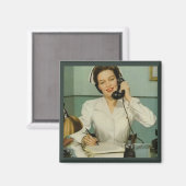 電話でのヴィンテージナース マグネット (正面/裏面)