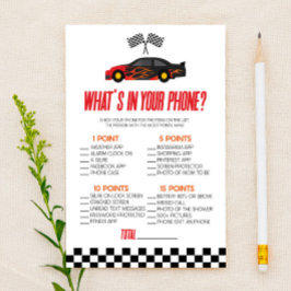 電話での赤いレースカー赤ちゃんシャワーゲーム