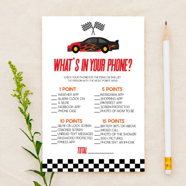 電話での赤いレースカー赤ちゃんシャワーゲーム (クリエイターアップロード済み)