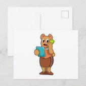 電話での通話にクマを秘書として連れてくる ポストカード (正面/裏面)