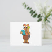 電話での通話にクマを秘書として ポストカード (スタンド正面)