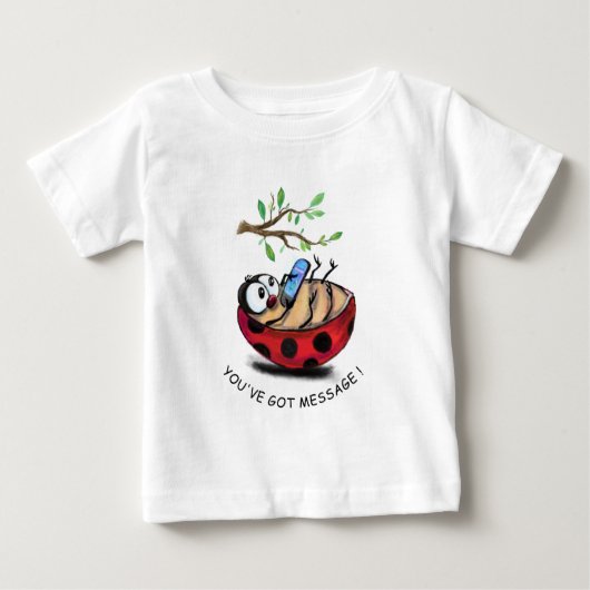 電話でのLadybugタイピングメッセージ – テキストの追加 ベビーTシャツ (正面)