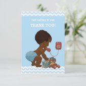 電話でエスニックボーイ赤ちゃんシャワーありがとう サンキューカード (スタンド正面)