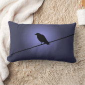 電話でカラス ランバークッション (ブランケット)