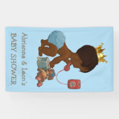 電話でパーソナライズされたのプリンスベビーシャワー 横断幕 (横)