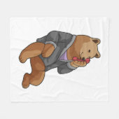 電話で秘書として務める フリースブランケット (正面(横))