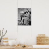 電話で話している女性 ポスター (キッチン)