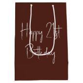 電話で21歳の誕生日ビールー頭が切れるル ミディアムペーパーバッグ (裏面)