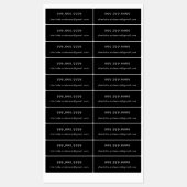 電話とメールアドレスの黒白スクリプトラベル ラベル (シート)