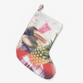電話と話し手のそばのパイナップル スモールクリスマスストッキング (正面 (吊り時))