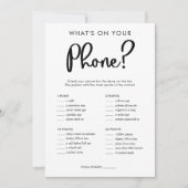 電話に何があるブライダルベビーシャワーゲーム 招待状 (正面)