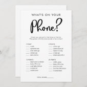 電話に何があるブライダルベビーシャワーゲーム 招待状 (正面/裏面)