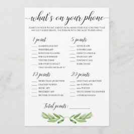 電話に何がベビーシャワーゲームグリーン葉