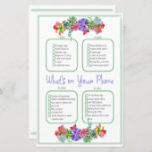 電話に何が入っているの多肉乳児シャワーゲーム (正面/裏面)