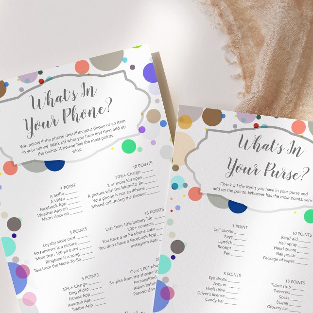 「電話に何が入っているの？」 赤ちゃんシャワーゲーム (クリエイターアップロード済み)