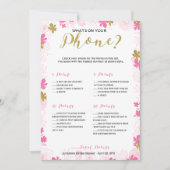 電話に何が入ってる？ ブライダルシャワーゲーム 招待状 (正面)