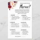 電話に何が表示されるMarsalaシャワーゲームカードフライ チラシ (正面)