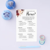 電話に何が表示されるMarsalaシャワーゲームカードフライ チラシ (シングル)