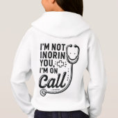 電話に出ている – 医療ユーモアのあるデザイン (裏面)